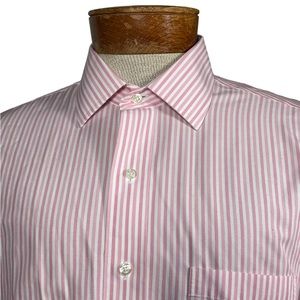 Brooks Brothers Regent Pink White Stripe Shirt Size 16-36 B12
